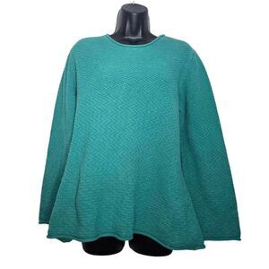 Gudrun Sjoden Knit Sweater Size Large Green 100% Cotton